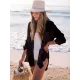Simple Solid Color Button Long Sleeve Shirt-Style Cover-Up Swimwear Simple Solid Color Button Long Sleeve Shirt-Style Cover-Up Swimwear