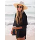 Simple Solid Color Button Long Sleeve Shirt-Style Cover-Up Swimwear Simple Solid Color Button Long Sleeve Shirt-Style Cover-Up Swimwear