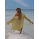 Simple Solid Color Button Long Sleeve Shirt-Style Cover-Up Swimwear Simple Solid Color Button Long Sleeve Shirt-Style Cover-Up Swimwear