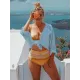 Simple Solid Color Button Long Sleeve Shirt-Style Cover-Up Swimwear Simple Solid Color Button Long Sleeve Shirt-Style Cover-Up Swimwear