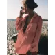 Simple Solid Color Button Long Sleeve Shirt-Style Cover-Up Swimwear Simple Solid Color Button Long Sleeve Shirt-Style Cover-Up Swimwear