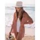 Simple Solid Color Button Long Sleeve Shirt-Style Cover-Up Swimwear Simple Solid Color Button Long Sleeve Shirt-Style Cover-Up Swimwear