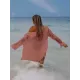 Simple Solid Color Button Long Sleeve Shirt-Style Cover-Up Swimwear Simple Solid Color Button Long Sleeve Shirt-Style Cover-Up Swimwear