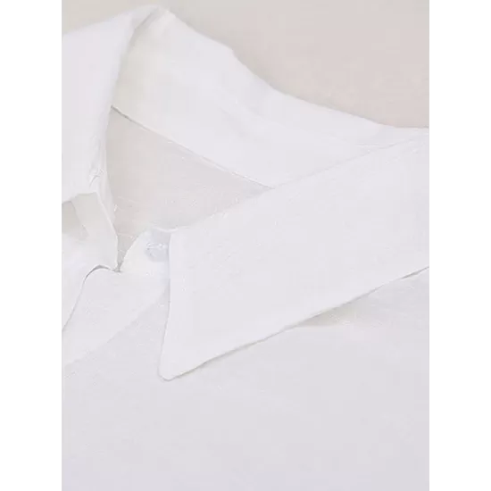 Simple Solid Color Button Long Sleeve Shirt-Style Cover-Up Swimwear Simple Solid Color Button Long Sleeve Shirt-Style Cover-Up Swimwear