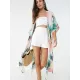 Colorful Leaf Printing Cardigan Loose Vacation Beach Cover-Up Swimwear Colorful Leaf Printing Cardigan Loose Vacation Beach Cover-Up Swimwear
