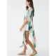 Colorful Leaf Printing Cardigan Loose Vacation Beach Cover-Up Swimwear Colorful Leaf Printing Cardigan Loose Vacation Beach Cover-Up Swimwear
