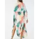 Colorful Leaf Printing Cardigan Loose Vacation Beach Cover-Up Swimwear Colorful Leaf Printing Cardigan Loose Vacation Beach Cover-Up Swimwear