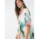 Colorful Leaf Printing Cardigan Loose Vacation Beach Cover-Up Swimwear Colorful Leaf Printing Cardigan Loose Vacation Beach Cover-Up Swimwear