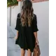 Half Sleeve V-Neck Button Loose Cover-Up Swimwear Half Sleeve V-Neck Button Loose Cover-Up Swimwear