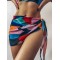Stylish Contrast Color Chiffon Beach Cover-Up Swimwear