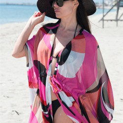 Chiffon Printed Loose Thin Cardigan Vacation Cover-Up Swimwear