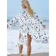 Polka-Dot Print Loose Cardigan Beach Cover-Up Swimwear Polka-Dot Print Loose Cardigan Beach Cover-Up Swimwear