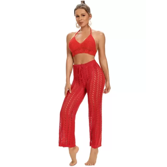 Sexy Crochetgo Hollow Beach Trousers Cover-Ups Sexy Crochetgo Hollow Beach Trousers Cover-Ups