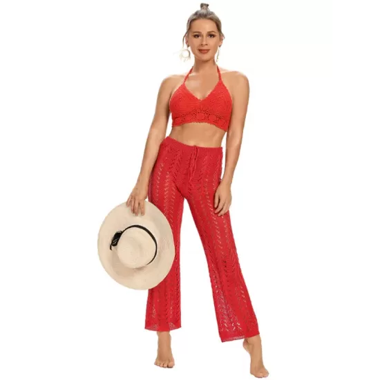 Sexy Crochetgo Hollow Beach Trousers Cover-Ups Sexy Crochetgo Hollow Beach Trousers Cover-Ups