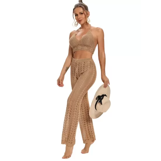 Sexy Crochetgo Hollow Beach Trousers Cover-Ups Sexy Crochetgo Hollow Beach Trousers Cover-Ups
