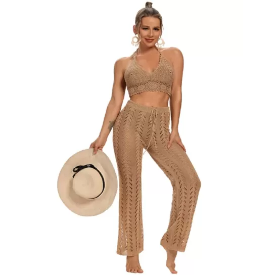 Sexy Crochetgo Hollow Beach Trousers Cover-Ups Sexy Crochetgo Hollow Beach Trousers Cover-Ups