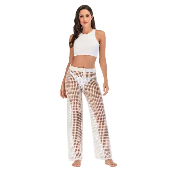 Sexy See-Through Crochetgo Hollow Beach Trousers Cover-Ups Sexy See-Through Crochetgo Hollow Beach Trousers Cover-Ups