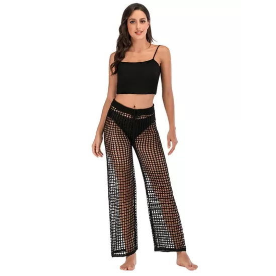 Sexy See-Through Crochetgo Hollow Beach Trousers Cover-Ups Sexy See-Through Crochetgo Hollow Beach Trousers Cover-Ups