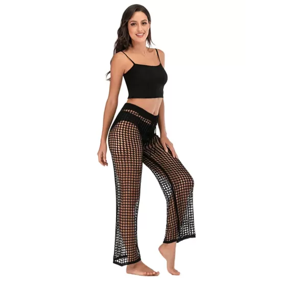 Sexy See-Through Crochetgo Hollow Beach Trousers Cover-Ups Sexy See-Through Crochetgo Hollow Beach Trousers Cover-Ups