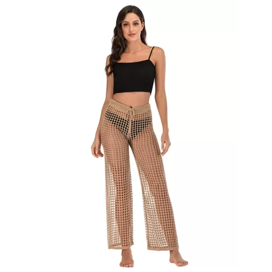 Sexy See-Through Crochetgo Hollow Beach Trousers Cover-Ups Sexy See-Through Crochetgo Hollow Beach Trousers Cover-Ups