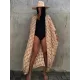 Leaves Printed Cardigan Half-Sleeves Cover-Up Swimwear Leaves Printed Cardigan Half-Sleeves Cover-Up Swimwear