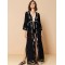 Embroidered And Lace-Up Long Sleeves Cover-Ups Tops