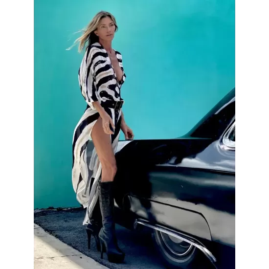 Sexy Zebra Pattern Half Sleeve Wide Belt Cover-Ups Tops Sexy Zebra Pattern Half Sleeve Wide Belt Cover-Ups Tops