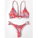 Three-Piece Floral Print Bandage Tie Side Bikini Swimwear Three-Piece Floral Print Bandage Tie Side Bikini Swimwear