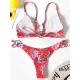 Three-Piece Floral Print Bandage Tie Side Bikini Swimwear Three-Piece Floral Print Bandage Tie Side Bikini Swimwear