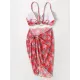 Three-Piece Floral Print Bandage Tie Side Bikini Swimwear Three-Piece Floral Print Bandage Tie Side Bikini Swimwear
