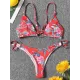 Three-Piece Floral Print Bandage Tie Side Bikini Swimwear Three-Piece Floral Print Bandage Tie Side Bikini Swimwear