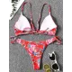 Three-Piece Floral Print Bandage Tie Side Bikini Swimwear Three-Piece Floral Print Bandage Tie Side Bikini Swimwear