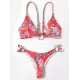 Three-Piece Floral Print Bandage Tie Side Bikini Swimwear Three-Piece Floral Print Bandage Tie Side Bikini Swimwear