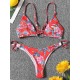 Three-Piece Floral Print Bandage Tie Side Bikini Swimwear Three-Piece Floral Print Bandage Tie Side Bikini Swimwear