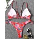 Three-Piece Floral Print Bandage Tie Side Bikini Swimwear Three-Piece Floral Print Bandage Tie Side Bikini Swimwear