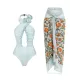 Backless Flower Print Flower Shape Hollow Cover-Ups&One-Piece Swimwear Backless Flower Print Flower Shape Hollow Cover-Ups&One-Piece Swimwear