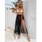 Solid Color Chiffon Split-Joint Split-Side Cover-Up Swimwear