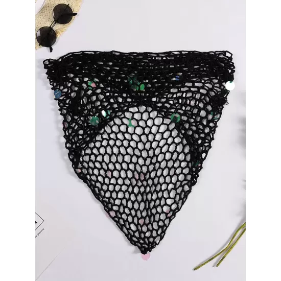 Knitted Hollow Sexy Triangle Scarf Shawl Cover-Up Swimwear Knitted Hollow Sexy Triangle Scarf Shawl Cover-Up Swimwear