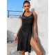 Solid Color Knitting Split-Side Cover-Up Solid Color Knitting Split-Side Cover-Up