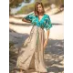 Short Sleeve Floral V-Neck Drawstring Midi Dress Cover-Up Swimwear Short Sleeve Floral V-Neck Drawstring Midi Dress Cover-Up Swimwear