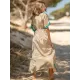 Short Sleeve Floral V-Neck Drawstring Midi Dress Cover-Up Swimwear Short Sleeve Floral V-Neck Drawstring Midi Dress Cover-Up Swimwear