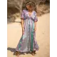 Short Sleeve Floral V-Neck Drawstring Midi Dress Cover-Up Swimwear Short Sleeve Floral V-Neck Drawstring Midi Dress Cover-Up Swimwear