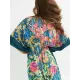 Half Sleeve V-Neck Loose Floral Split-Side Cover-Up Swimwear Half Sleeve V-Neck Loose Floral Split-Side Cover-Up Swimwear