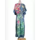 Half Sleeve V-Neck Loose Floral Split-Side Cover-Up Swimwear Half Sleeve V-Neck Loose Floral Split-Side Cover-Up Swimwear