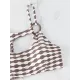 Padded Color-Block Hollow Striped Bikini Swimsuit Padded Color-Block Hollow Striped Bikini Swimsuit