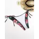 Spaghetti-Neck Floral Bralette Tie Side Bikini Swimwear Spaghetti-Neck Floral Bralette Tie Side Bikini Swimwear