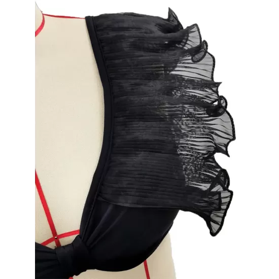 Bandage Mesh Pleated Solid Color Split-Joint Padded Deep V-Neck Bikini Swimsuit Bandage Mesh Pleated Solid Color Split-Joint Padded Deep V-Neck Bikini Swimsuit