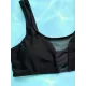 Padded Hollow Mesh Solid Color U-Neck Bikini Swimsuit Padded Hollow Mesh Solid Color U-Neck Bikini Swimsuit