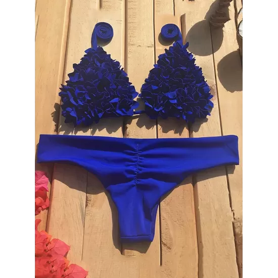 Ribbed Triangle Top With Panty Bikini Set Ribbed Triangle Top With Panty Bikini Set