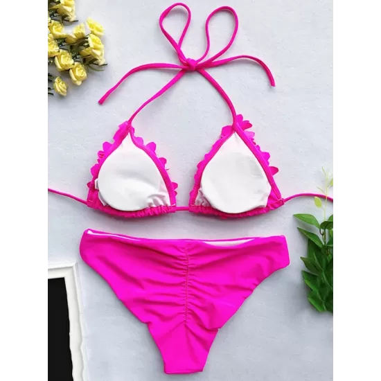 Ribbed Triangle Top With Panty Bikini Set Ribbed Triangle Top With Panty Bikini Set